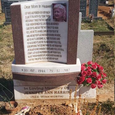 MARAIS Jennifer Ann nee WINKWORTH 1944-2017