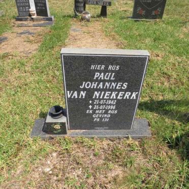 NIEKERK Paul Johannes, van 1942-1996