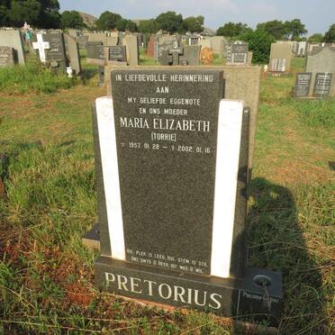 PRETORIUS Maria Elizabeth 1957-2002