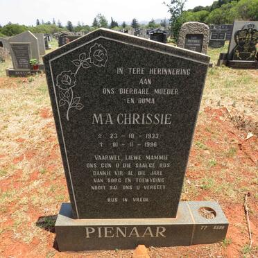 PIENAAR Chrissie 1933-1996