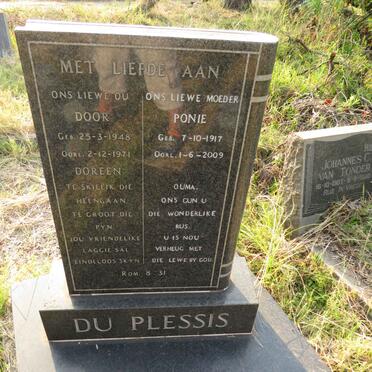 PLESSIS Ponie, du 1917-2009 :: DU PLESSIS Doreen 1948-1971
