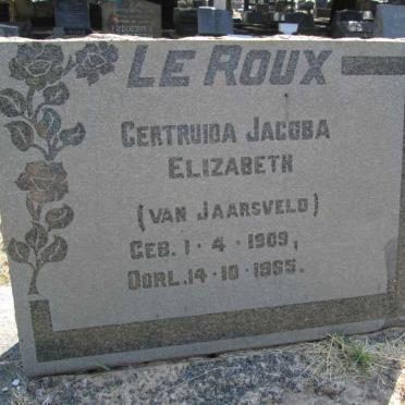 ROUX Getruida Jacoba Elizabeth, le nee VAN JAARSVELD 1909-1965
