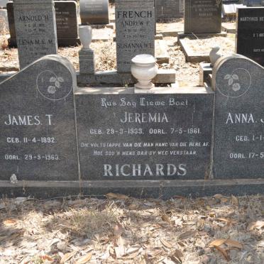 RICHARDS James T. 1892-1963 &amp; Anna J.H.S. 1907-1977 :: RICHARDS Jeremia 1939-1961