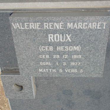ROUX Valerie René Margaret nee HESOM 1919-1977