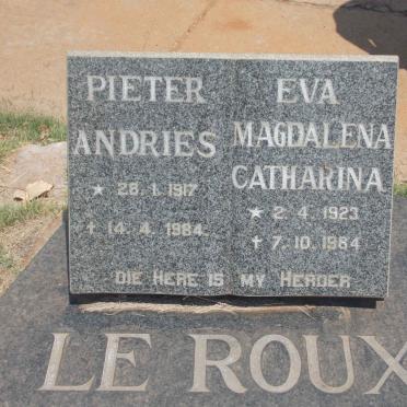 ROUX Pieter Andries, le 1917-1984 &amp; Eva Magdalena Catharina 1923-1984