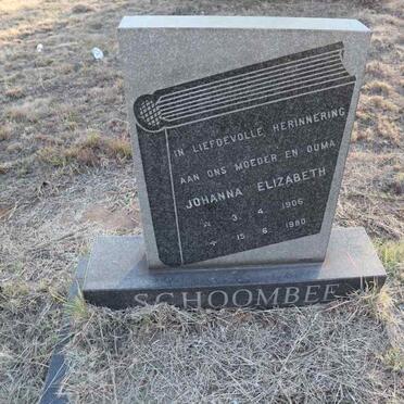 SCHOOMBEE Johanna Elizabeth 1906-1980