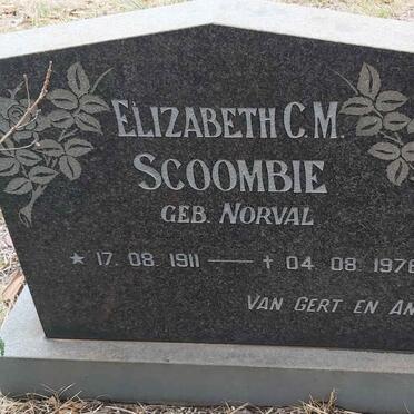 SCOOMBIE Elizabeth C.M. nee NORVAL 1911-1976