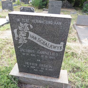 SCHALKWYK Jacobus Cornelius, van 1891-1965 & Hester Cecilia 1889-1967