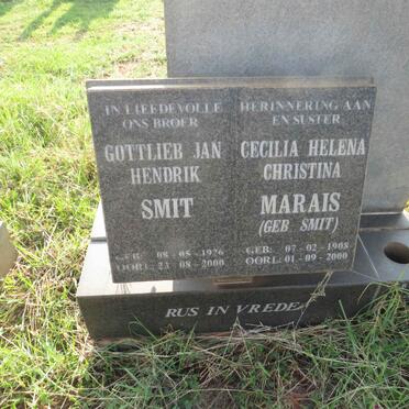 SMIT Gottlieb Jan Hendrik 1926-2000 :: MARAIS Cecilia Helena Christina nee SMIT 1908-2000