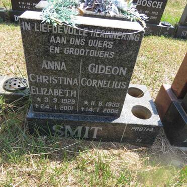 SMIT Gideon Cornelius 1933-2004 & Anna Christina Elizabeth 1929-2001