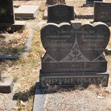 SPYKERMAN Hendrik Harm 1921-1964 :: SPYKERMAN Rina 1955-2009