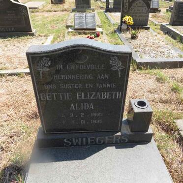 SWIEGERS Bettie Elizabeth Alida 1921-1995