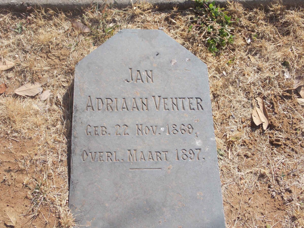 VENTER Jan Adriaan 1869-1897