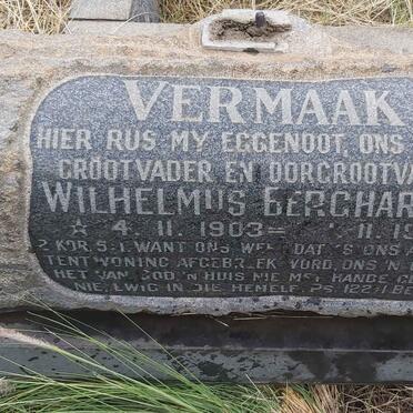 VERMAAK Wilhelmus Berghardus 1903-1972