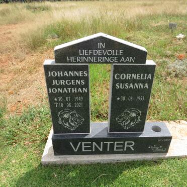 VENTER Johannes Jurgens Jonathan 1949-2021 & Cornelia Susanna 1953- 