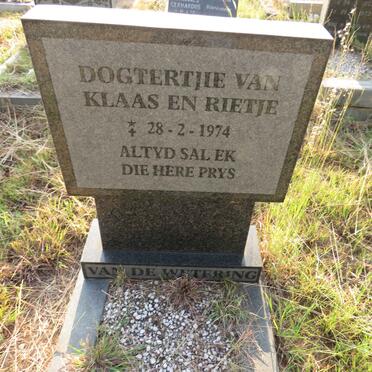 WETERING, van de 1974-1974