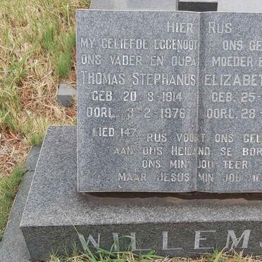 WILLEMSE Thomas Stephanus 1914-1976 & Elizabeth Alida 1923-1978