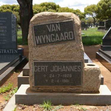 WYNGAARD Gert Johannes, van 1929 -1981