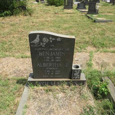 WOLMARANS Benjamin 1905-1972 & Albertha J. 1906-1977