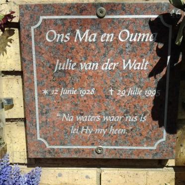 WALT Julie, van der 1928-1995