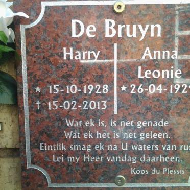 BRUYN Harry, de 1928-2013 &amp; Anna Leonie 1929-