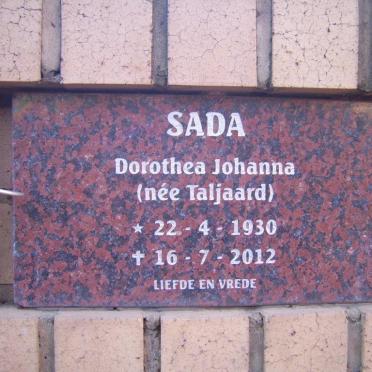 SADA Dorothea Johanna nee TALJAARD 1930-2012