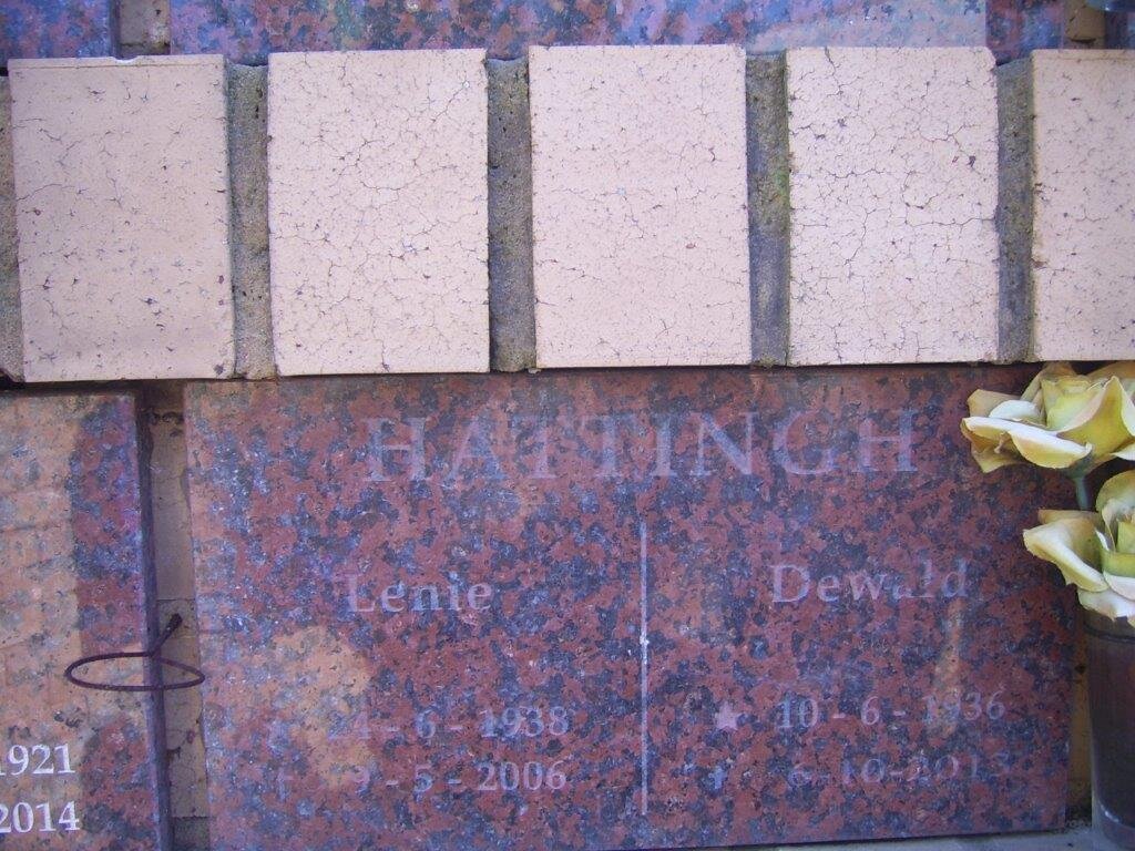 HATTINGH Dewald 1936-2013 &amp; Lenie 1938-2006