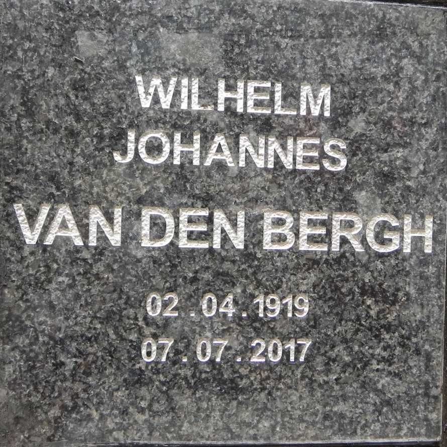 BERGH Wilhelm Johannes, van den 1919-2017