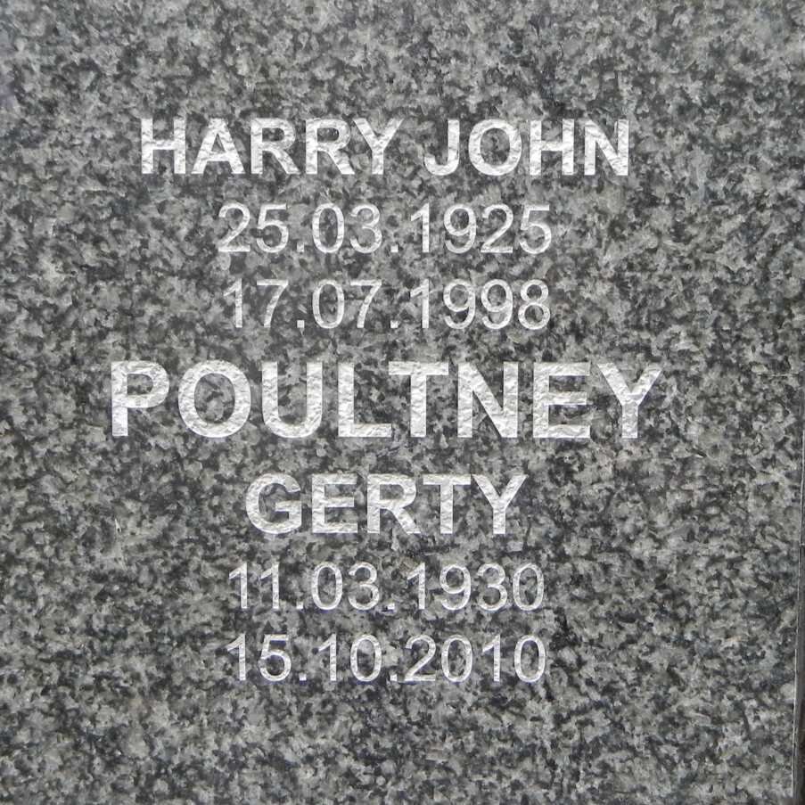 POULTNEY Harry John 1925-1998 &amp; Gerty 1930-2010