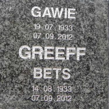 GREEFF Gawie 1933-2012 &amp; Bets 1933-2012