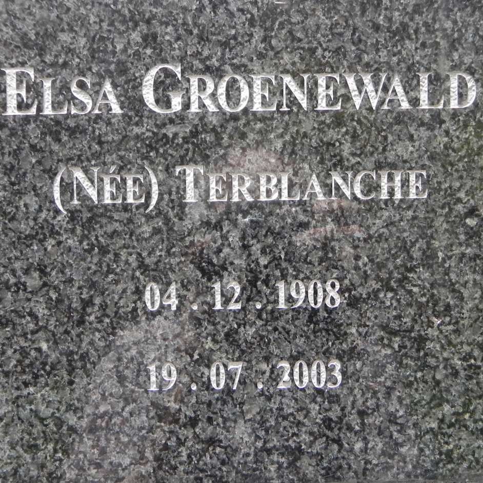 GROENEWALD Elsa nee TERBLANCHE 1908-2003