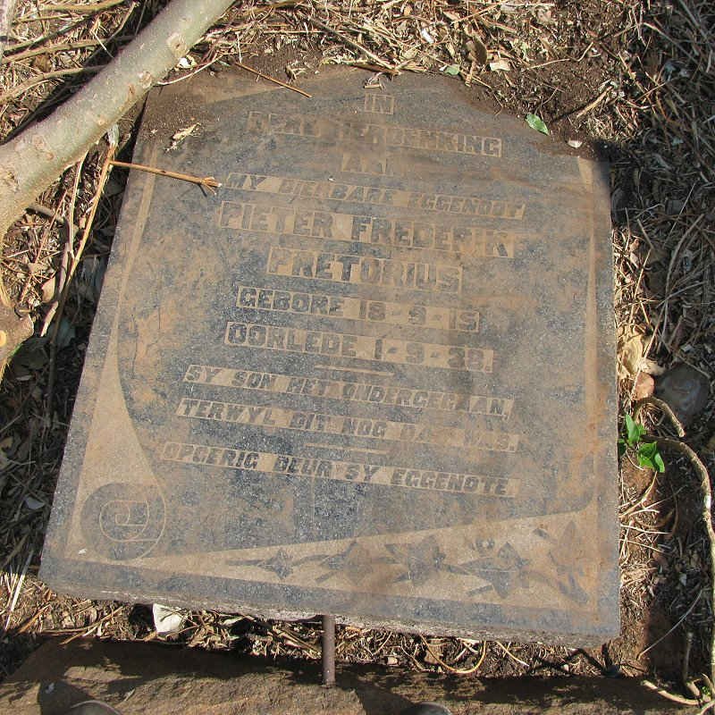 PRETORIUS Pieter Frederik 1915-1938