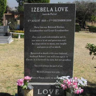 LOVE Izebela nee DE PAIVA 1925-2009