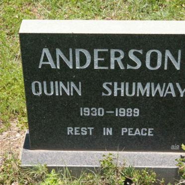 ANDERSON Quinn Shumway 1930-1989
