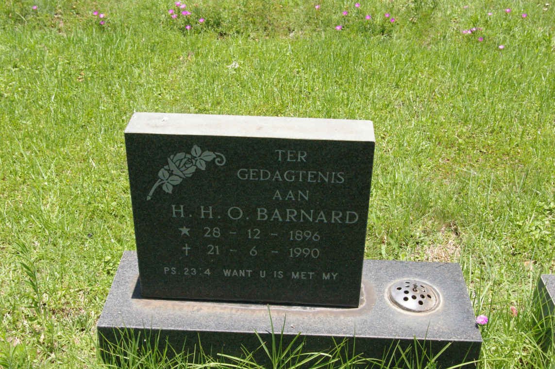 BARNARD H.H.O. 1896-1990