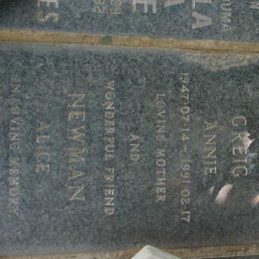 GREIG Annie 1947-1991