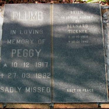 PLUMB Peggy 1917-1992 :: BRIEN Bernard Tickner 1925-1992