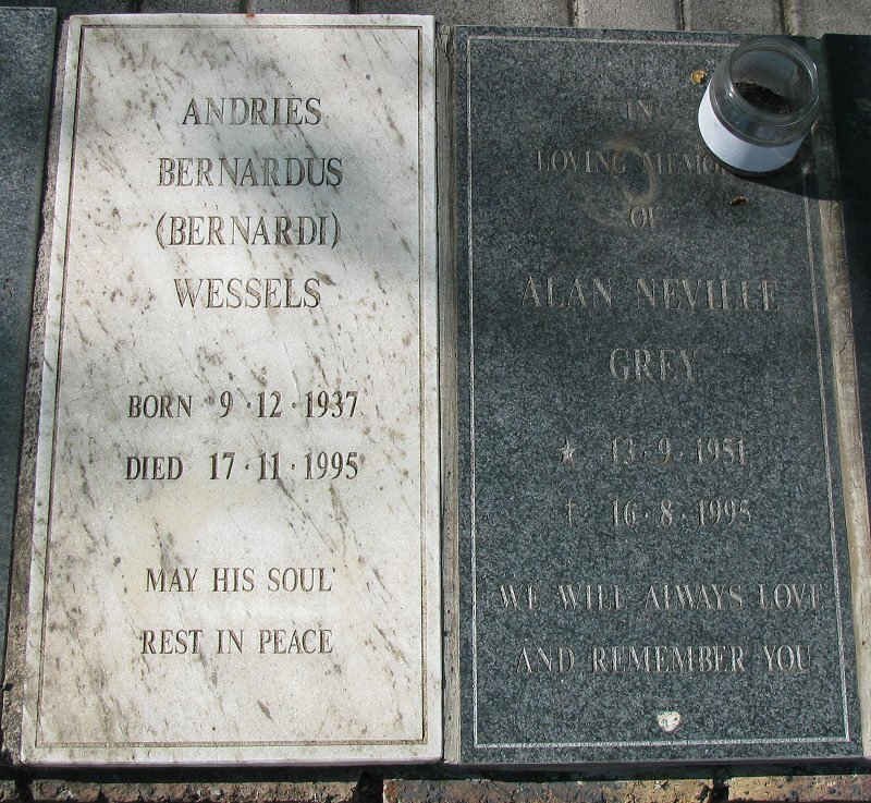 WESSELS Andries Bernardus 1937-1995 :: GREY Alan Neville 1951-1995