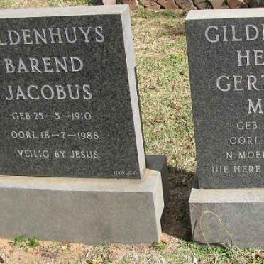 GILDENHUYS Barend Jacobus 1910-1988 &amp; Helena Gertruida Maria 1910-1993