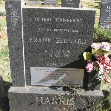 HARRIS Frank Bernard 1941-1985 &amp; Johanna Hendrina 1909-2005