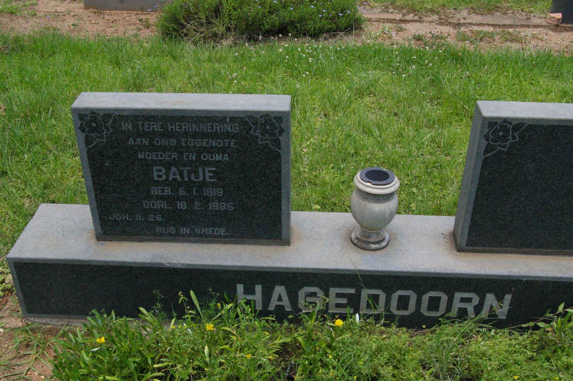 HAGEDOORN Batje 1919-1985