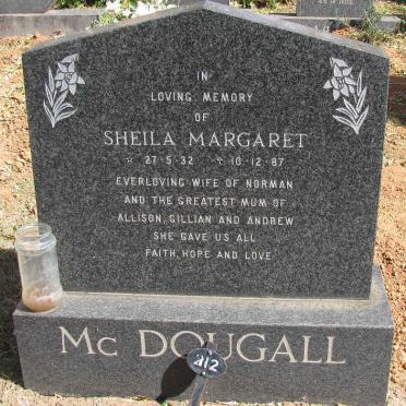 McDOUGALL Sheila Margaret 1932-1987