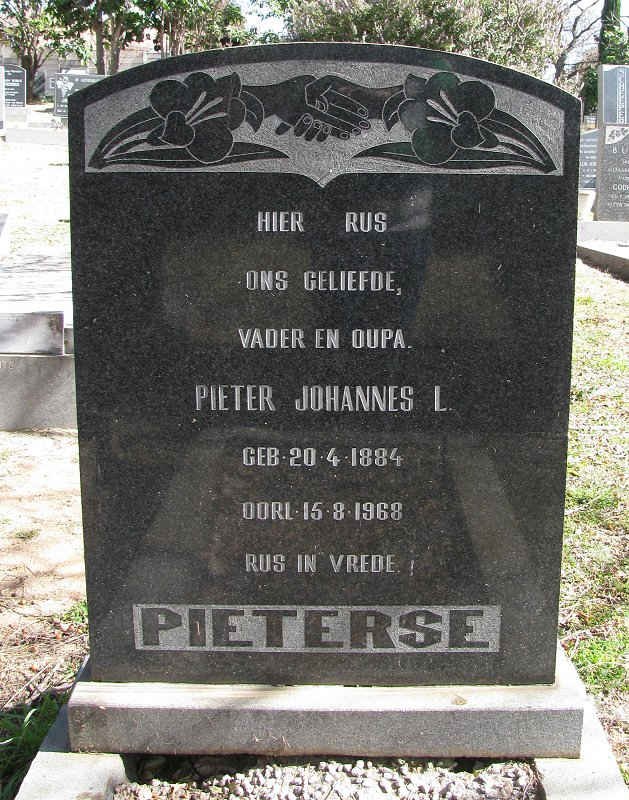 PIETERSE Pieter Johannes L. 1884-1968