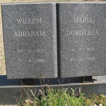 ZYL Willem Abraham, van 1917-2003 &amp; Maria Dorothea 1922-1988