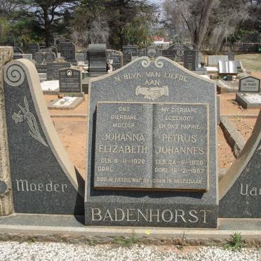 BADENHORST Petrus Johannes 1926-1957 &amp; Johanna Elizabeth 1928-