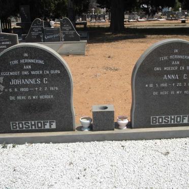 BOSHOFF Johannes C. 1900-1976 &amp; Anna C. 1916-1991