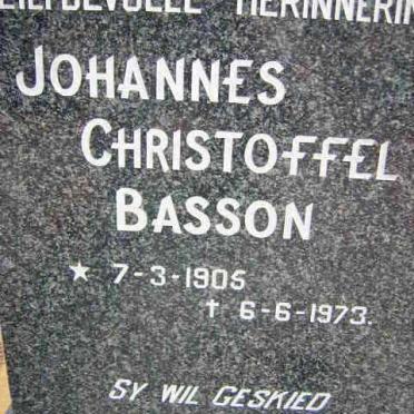 BASSON Johannes Christoffel 1905-1973