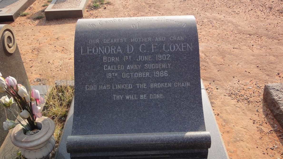 COXEN Leonora D.C.F. 1902-1986