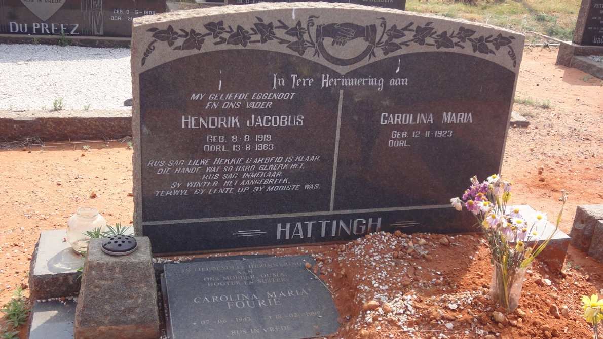 HATTINGH Hendrik Jacobus 1919-1963 &amp; Carolina Maria 1923-