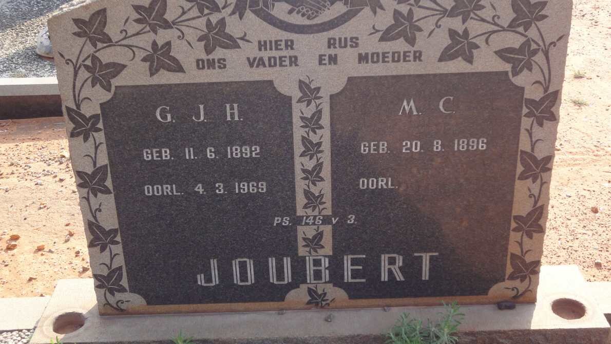 JOUBERT G.J.H. 1892-1969 &amp; M.C. 1896-